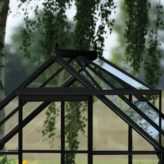 Halls ICON 6 2,5 m² sort m/3 mm hærdet glas og fundament