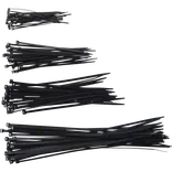 Ass. kabelstrips sort 100 stk.