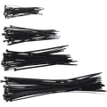 Ass. kabelstrips sort 100 stk.