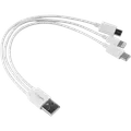 Bycph Kabel - USB til 3-i-1 USB-C/Micro-USB/Lightning, 0,2 m