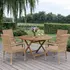 Bali/Nordsø havemøbelsæt med bord og 4 stole teak/natur