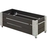Cubic Blomsterkasse med hjul 120x50 cm sort