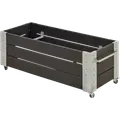 Cubic Blomsterkasse med hjul 120x50 cm sort