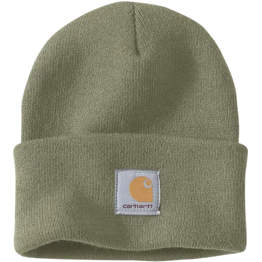 Carhartt strikhue med logo mørkegrøm