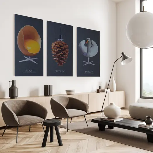 Art-Acoustic akustikbillede Koglen 9x600x1200 mm mørk grå