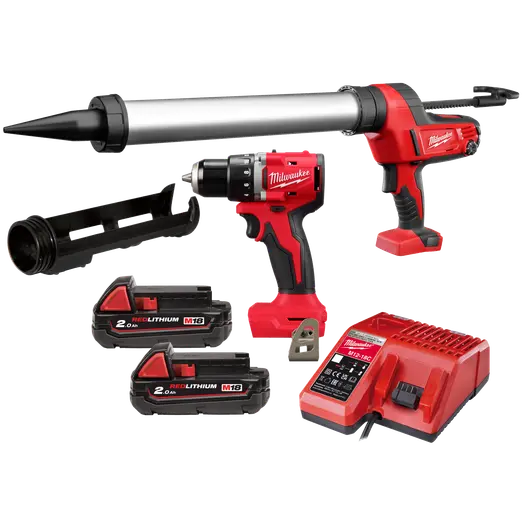 Milwaukee M18 BPP2T-202 Powerpack elværktøjssæt