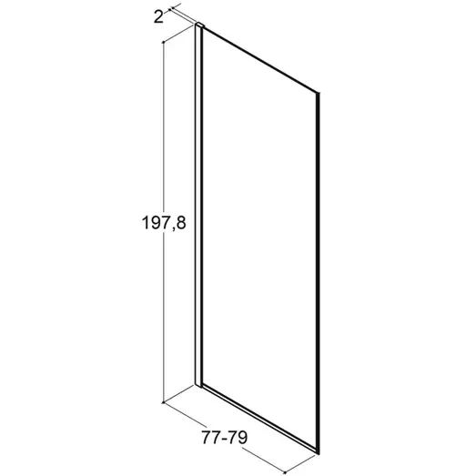 Scanbad brusevæg D 79x197,8cm børstet satin/klart glas