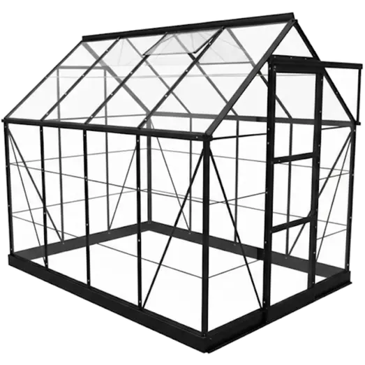 Halls ICON 6 drivhus 4,9 m² (6'x8') sort m/4 mm polycarbonat