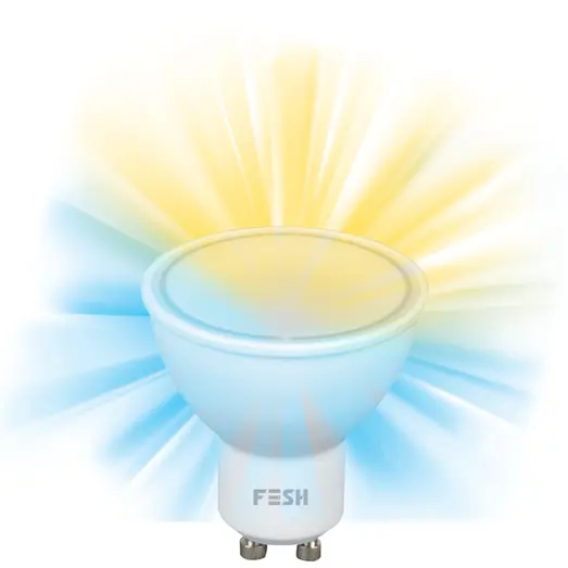 FESH LED spot kold/varm GU10 5W Ø50 mm hvid