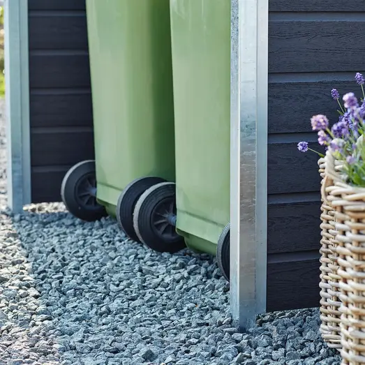 PLUS Renovationsskjul Artura m/stålstolper til nedstøbning