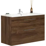 Scanbad Delta vaskeskab m/Karat vask 100 cm brun eg