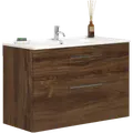 Scanbad Delta vaskeskab m/Karat vask 100 cm brun eg