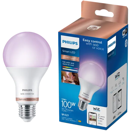 Philips Smart WiZ color LED pære E27 13W standard mat