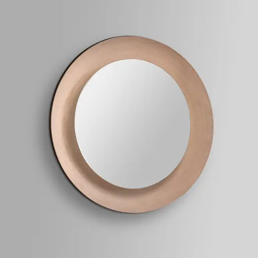 Milobad skål spejl med LED Ø85 cm kobber