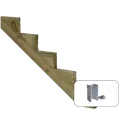 Plus 34,2° Trappevange 5 trin m/beslag Trindybde 25 cm