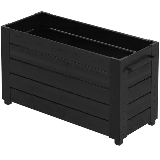 PLUS Cubic blomsterkasse m/fødder 120×50×67 cm sort