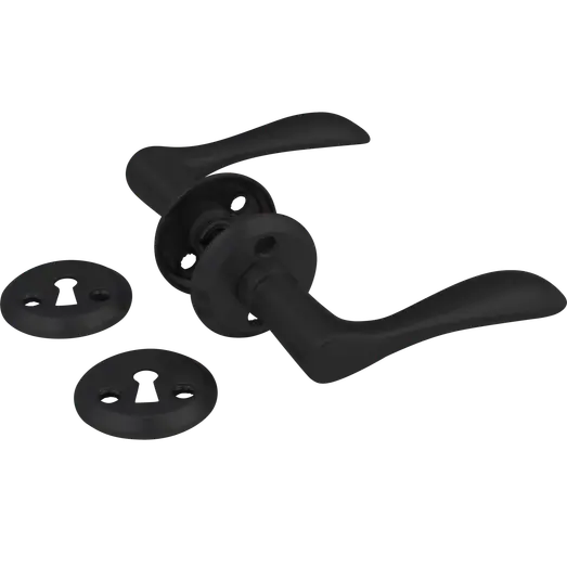 Jasa Pluto dørgreb aluminium Ø22 mm inkl. nøgleskilt sort