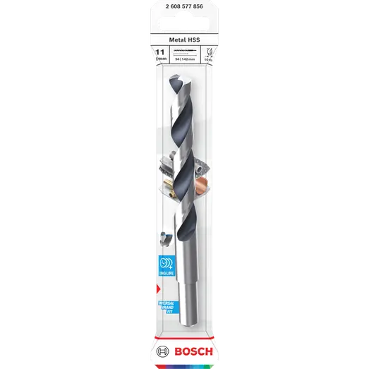 Bosch HSS-spiralbor til metal, CYL reduceret skaft 11x94x142 mm
