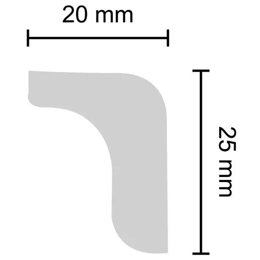 Decosa stukliste L25 20x25 mm 2 m