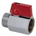 Kuglehane m/greb muffe/nippel 1/2" forkromet