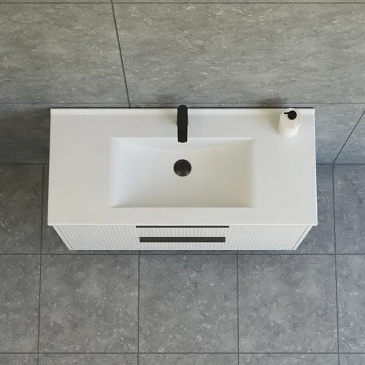 Scanbad NOW vaskeskab m/to skuffer 65,8x45,5 mat sand stribet front