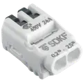 E-Line fjeder samlemuffe 2-polet hvid