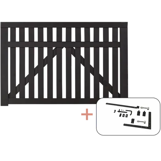 PLUS Country enkeltlåge 150×98 cm sort inkl. sort beslag