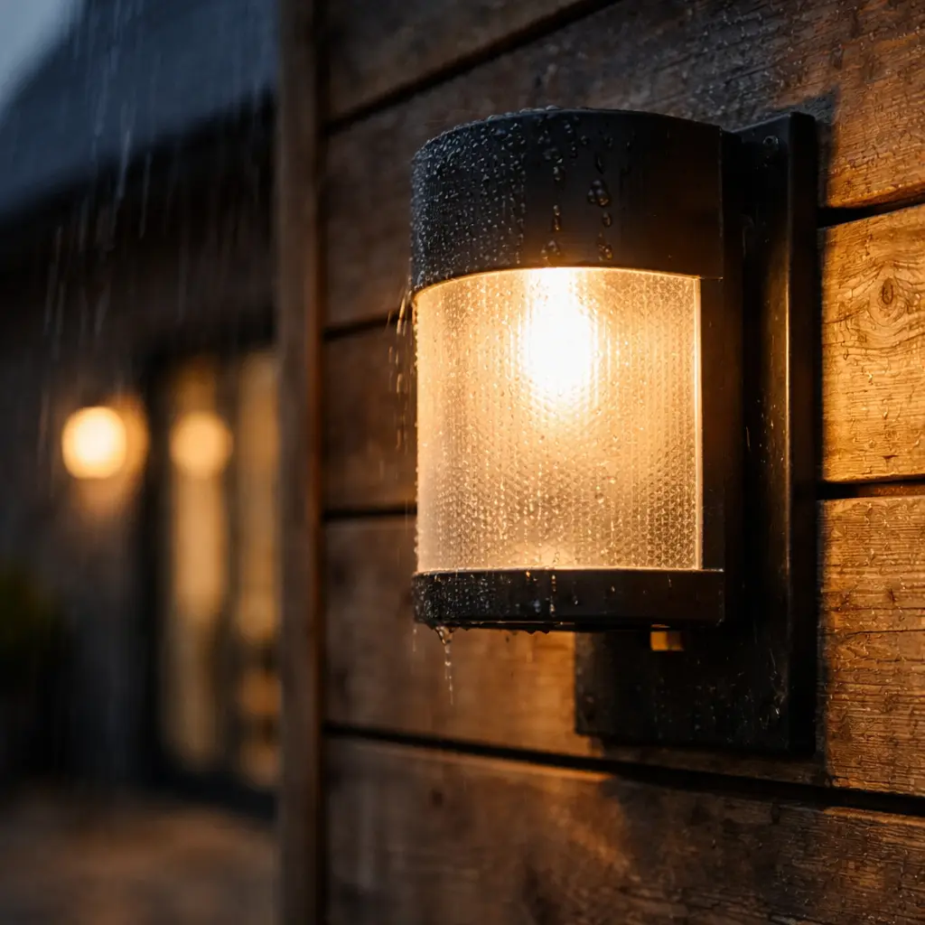 sensorlampe på husfacade