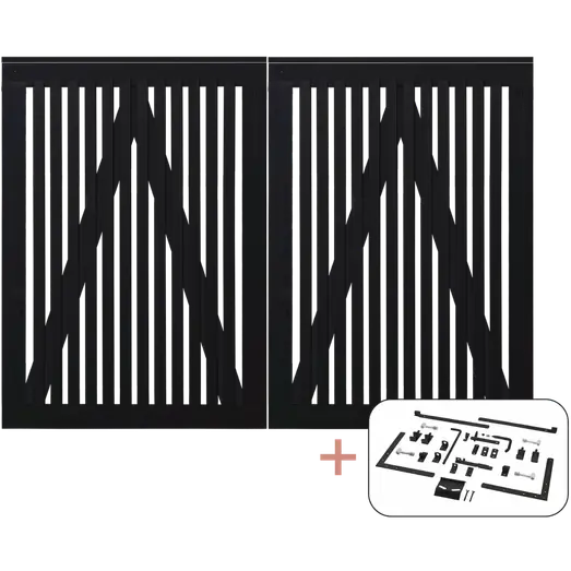 PLUS Sendai dobbeltlåge 200×140 cm sort inkl. sort beslag