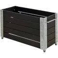 Cubic Blomsterkasse med hjul 120x50 cm sort