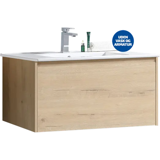Væghængt skab med skuffe 100 cm vic oak - UDEN HÅNDVASK