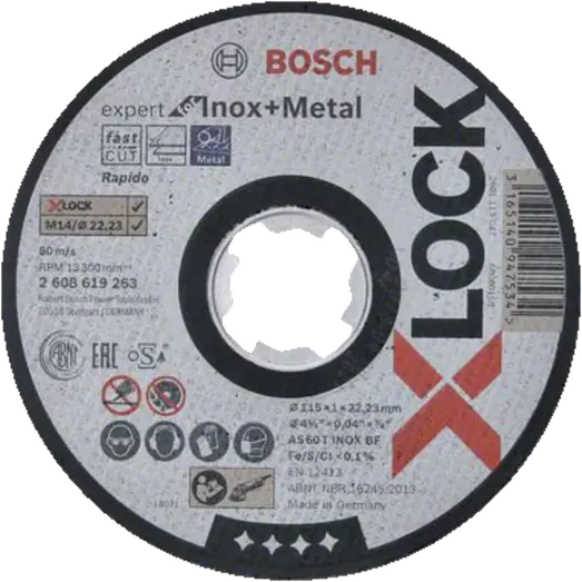 Bosch X-Lock Expert Inox og Metal skæreskive lige 115x1 mm