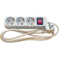 E-Line schuko stikdåse 3-vejs 1,5m 3x1,5 mm2