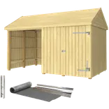 Plus Classic Multi Havehus 10 m² 2 moduler m/enkeltdør og lukket/åben front inkl. tagpap/alulister/H-stolpefødder