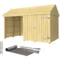 Plus Classic Multi Havehus 10 m² 2 moduler m/enkeltdør og lukket/åben front inkl. tagpap/alulister/H-stolpefødder