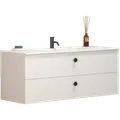 Scanbad Delta vaskeskab m/Micca vask 120 cm mat hvid