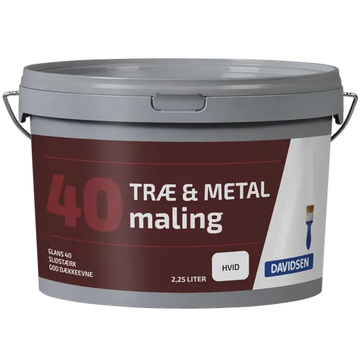 Davidsen træ- og metalmaling 40 hvid 2,25L