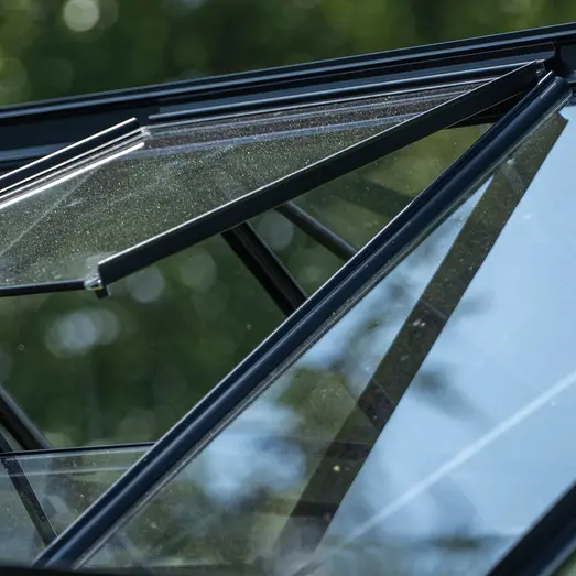 Halls glasmontageliste sort t/ICON Gardenhouse 6 7,3 m² m/ hærdet glas
