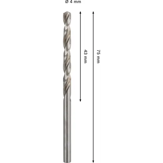 Bosch PRO Metal HSS-G-spiralbor, 4x43x75 mm