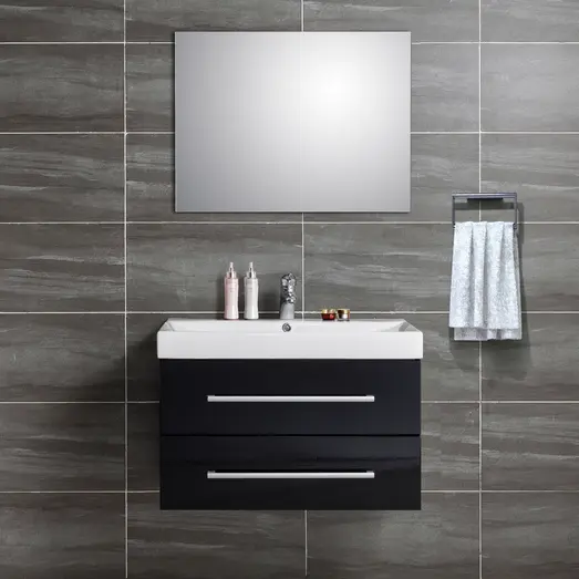 Milobad badmiljø Namur 80 cm sort højglans