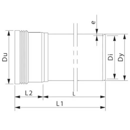 Wavin kloakrør PP-ML rød 110x250 mm