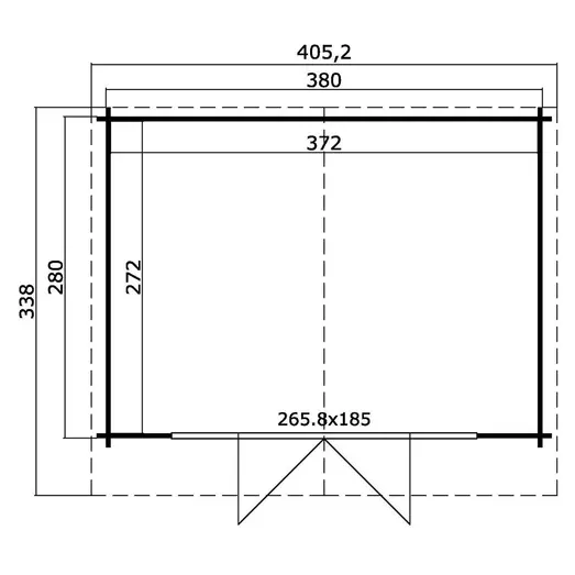 Nils hytte med dobbeltdør og vinduer, 10,12 m²