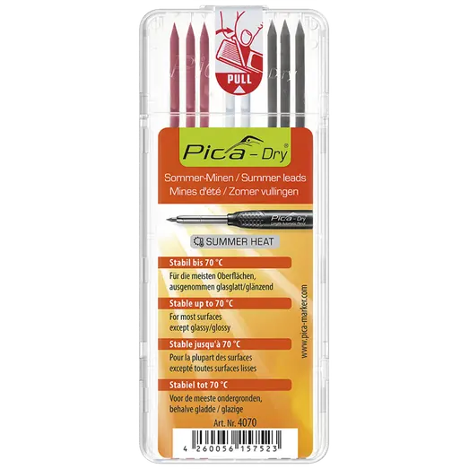 Pica dry refill 3 grafit + 3 rød + 2 hvid