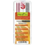 Pica dry refill 3 grafit + 3 rød + 2 hvid