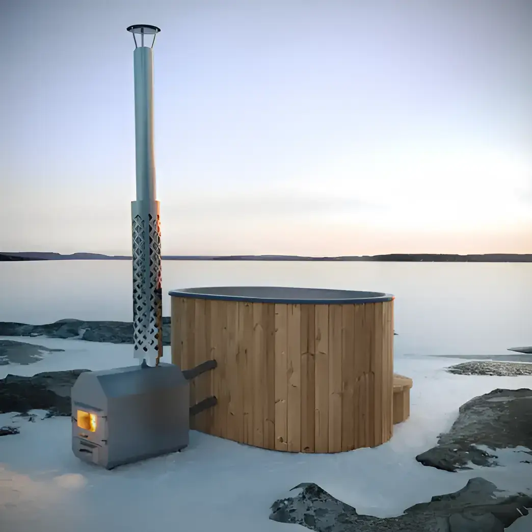 vildmarksbad med udvendig ovn