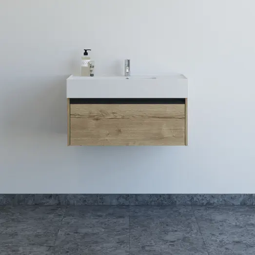 Scanbad badmøbel m/Asyre vask/højre natur eg