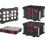 Milwaukee Packout™ sæt bilpakke 2 m/monteringsplade, 2 kufferter og organizer