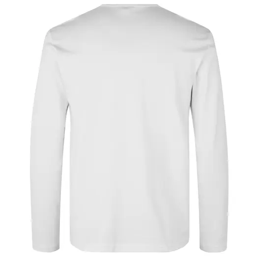 ID Interlock herre langærmet t-shirt hvid