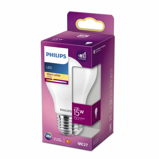 Philips Standard LED pære E27 15W 1 pack