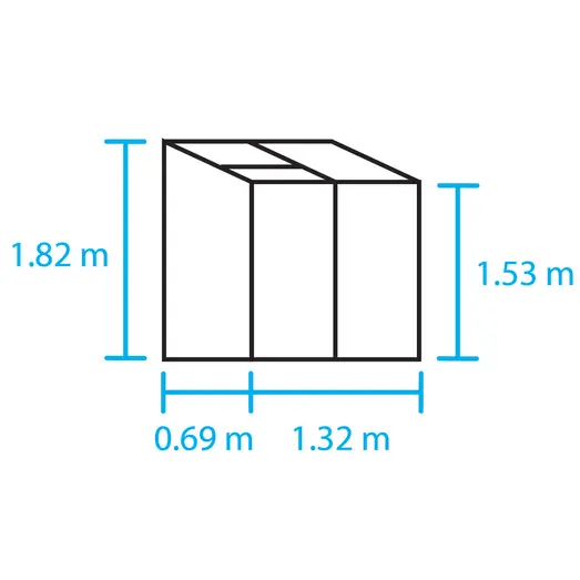 Halls Altan 2 vægdrivhus m/3 mm delt glas 0,91 m² sort inkl. sokkel